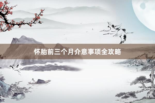 怀胎前三个月介意事项全攻略